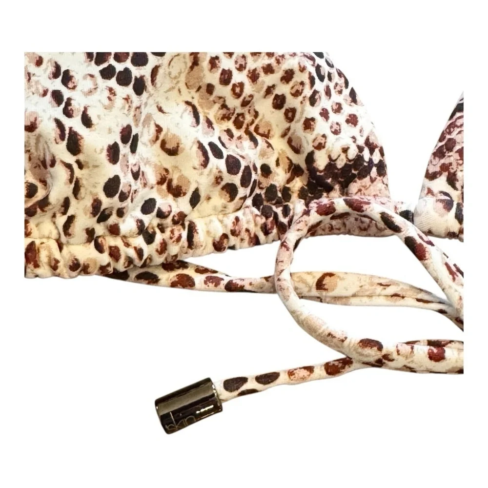 Skin Worldwide Snake Print Triangle Bikini Top in snake/rose dust NWT